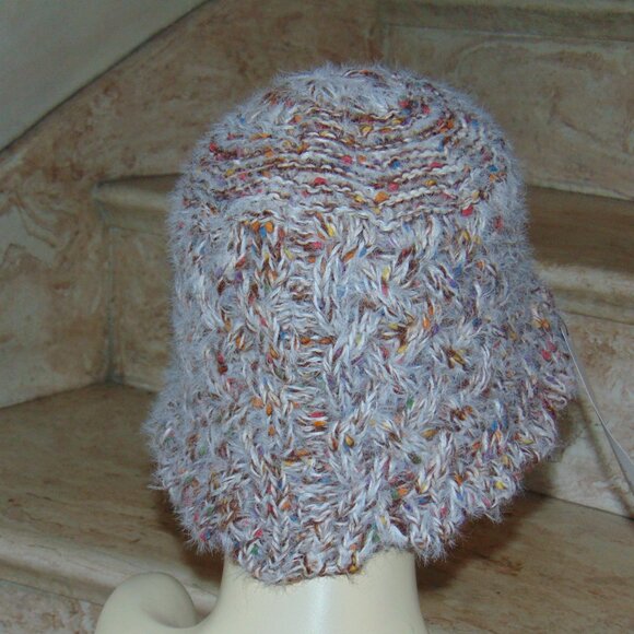RARE Hansel From Basel Bucket Hat Crochet Multicolored Fuzzy Knit Winter Cabin - Picture 6 of 8